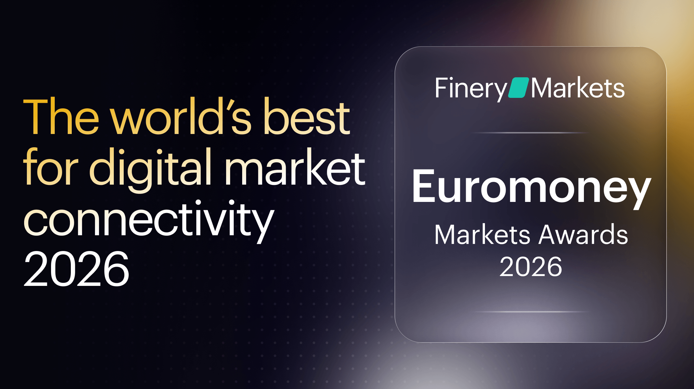 Finery Markets named the world’s best for digital market connectivity at the Euromoney Markets Awards 2026