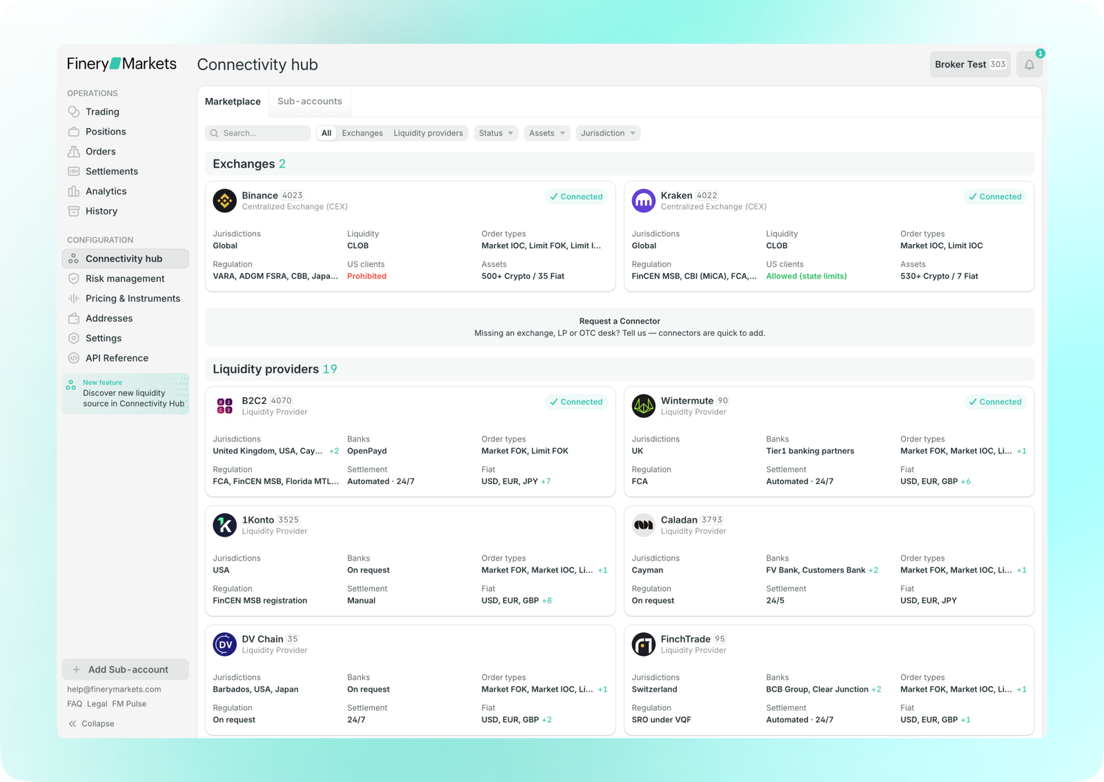 Enhanced Connectivity Hub: Streamlined Access to Major Liquidity Venues